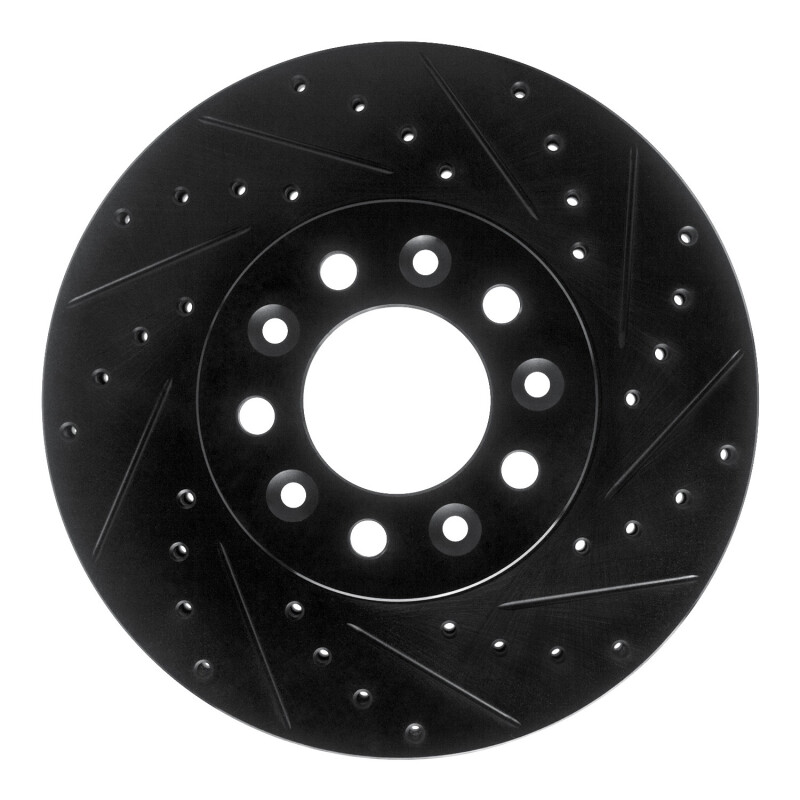 Ford Windstar Brake Rotor (1) - Front Right - R1 Concepts - Drilled & Slotted - Black - `99-`03